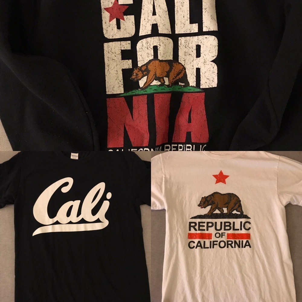 LOT - 3 California Themed GILDAN shirts. size MED.